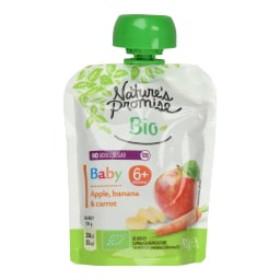 NATURES PROMISE BIO | Φρουτοπουρές Bio Μήλο Καρότο Μπανάνα 90g