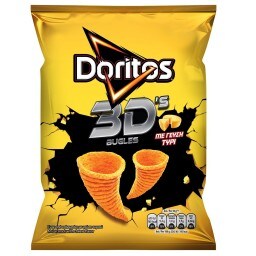Σνακ Καλαμποκιού 3D Bugles Τυρί 63g