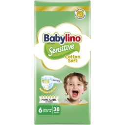 BABYLINO | Πάνες Μωρού Sensitive Cotton Soft No6 38 Τεμάχια