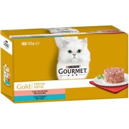 GOURMET | Γατοτροφή Gold Tartar Σολομός 4X85 gr