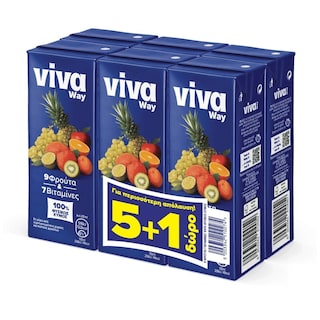 VIVA FRESH | Φυσικός Χυμός 9 Φρούτα 250ml 5+1 Δώρο