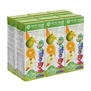 NUTRI VALLEY | Φυσικός Χυμός Pj Masks Μήλο Πορτοκάλι Αχλάδι 6x250ml