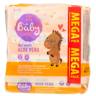 CUTE BABY | Μωρομάντηλα Aloe Vera 4x72 Τεμάχια