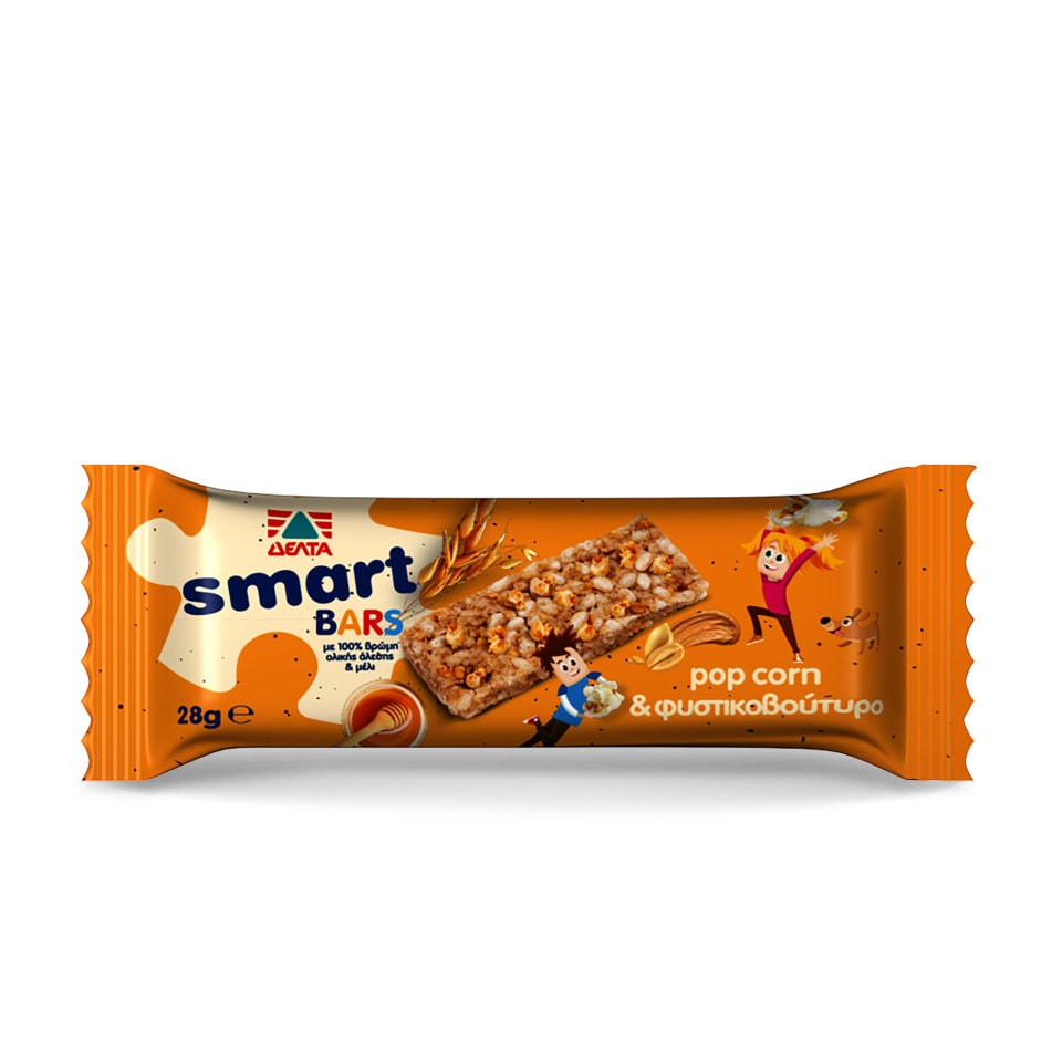 SMART Μπάρες Δημητριακών Pop Corn Φυστικοβούτυρο 5x28g