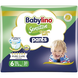 BABYLINO | Πάνες Βρακάκι Sensitive Pants Νο6 31 Τεμάχια