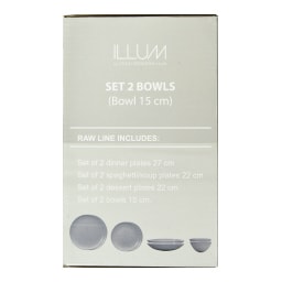 STUDIO ILLUM | Μπολ 15cm Γκρι Σετ 2 Τεμάχια