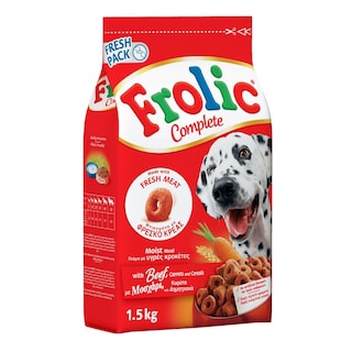 FROLIC | Ξηρά Τροφή Σκύλων με Μοσχάρι και Καρότο  1.5 kg