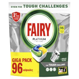 FAIRY | Κάψουλες Πλυντηρίου Πιάτων Platinum Lemon 96 Τεμάχια