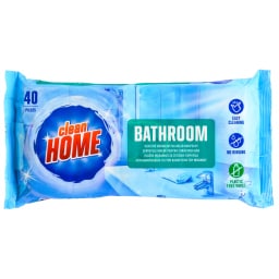 CLEAN HOME | Υγρά Μαντηλάκια Καθαρισμού Μπάνιου 40 Τεμάχια