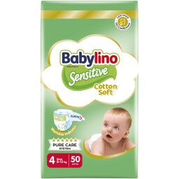 BABYLINO | Πάνες Sensitive Cotton Soft Νο4 50 Τεμάχια