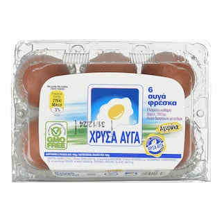 ΧΡΥΣΑ ΑΥΓΑ | Φρέσκα Αυγά Αχυρώνα 6 Τεμάχια