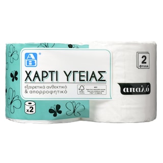 ΑΒ | Χαρτί Υγείας Απαλό 2 Φύλλα 2 Ρολά 220g