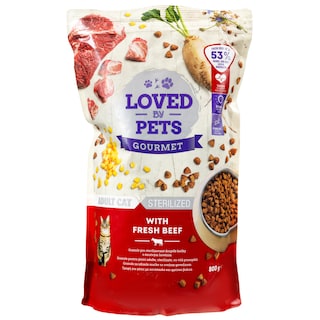 LOVED BY PETS | Γατοτροφή Κοτόπουλο Βοδινό Στειρωμένες Γάτες 800g