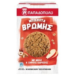 ΠΑΠΑΔΟΠΟΥΛΟΥ | Μπισκότα Βρώμης Μήλο & Ξηροί Καρποί 150gr