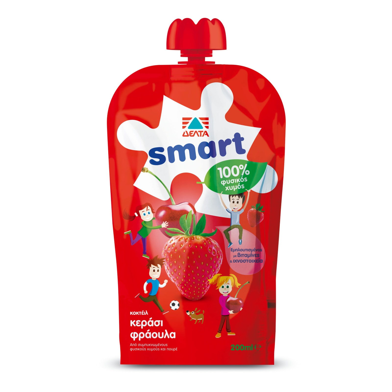 ΔΕΛΤΑ Φυσικός Χυμός Smart Φράουλα Κεράσι 200ml
