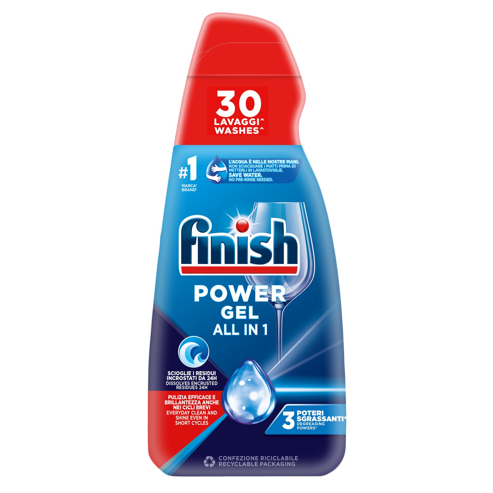 FINISH Απορρυπαντικό Πλυντηρίου Πιάτων All in 1 Max Power Gel Fresh 600ml