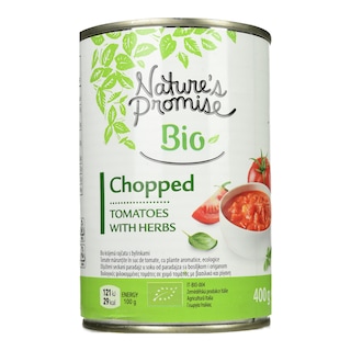 NATURE'S PROMISE | Τομάτα Ψιλοκομμένη Bio με Βασιλικό και Ρίγανη 400g