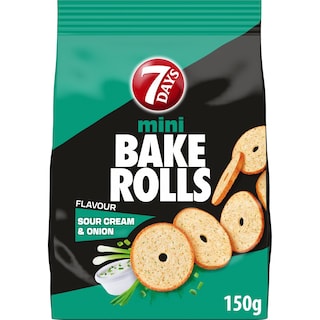 7DAYS | Mini Bake Rolls Sour Cream & Onion 150g