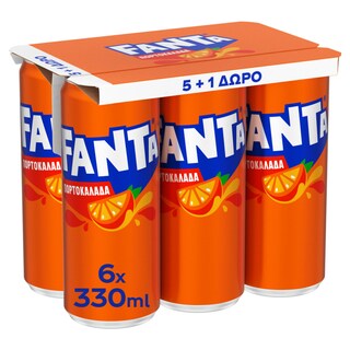 FANTA | Πορτοκαλάδα Κουτί 6x330ml 5+1 Δώρο