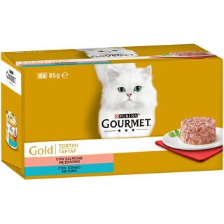 GOURMET | Γατοτροφή Gold Tartar Σολομός 4X85 gr