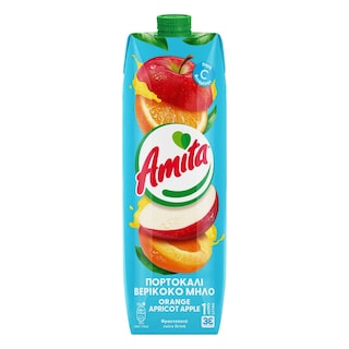 AMITA | Φρουτοποτό Πορτοκάλι Μήλο Βερίκοκο 1lt