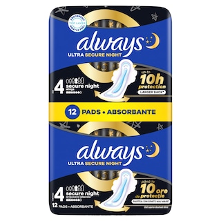 ALWAYS | Σερβιέτες Ultra Secure Night 12 Τεμάχια