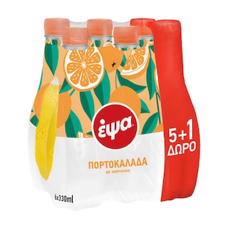 ΕΨΑ | EPSA ORANGE RED PET 6X330ML(5+1) Πορτοκαλάδα Με Ανθρακικό 6 X 330ml 5+1 Δώρο