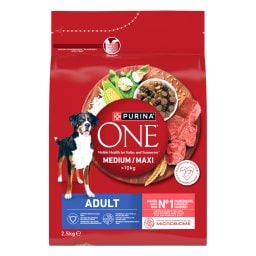 PURINA ONE | Σκυλοτροφή Medium Maxi Active Βοδινό Ρύζι 2.5kg
