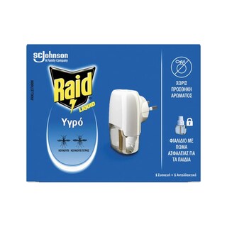RAID | Αντικουνουπικό Υγρό Σετ 30 Νύχτες Συσκευή+Ανταλλακτικό 21ml