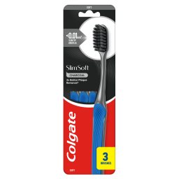 COLGATE | Οδοντόβουρτσα Slim Soft Charcoal Μαλακή 3 Τεμάχια