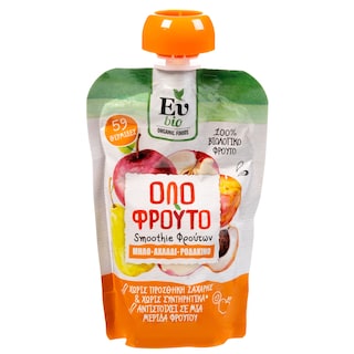 ΕΥ BIO | Smoothie Φρούτων Bio Μήλο Αχλάδι Ροδάκινο 100g