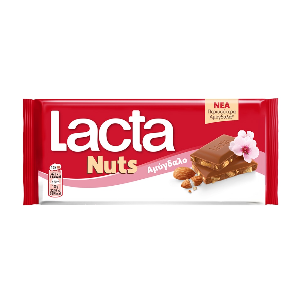 LACTA Σοκολάτα Γάλακτος Αμυγδάλου 85gr