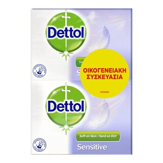 DETTOL | Σαπούνι Sensitive Αντιβακτηριδιακό 4x100g