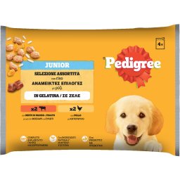 PEDIGREE | Σκυλοτροφή Junior Ανάμεικτες Επιλογές σε Ζελέ 4x100g