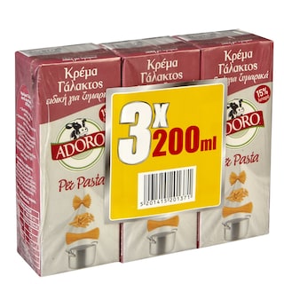 ADORO | Κρέμα Γάλακτος Per Pasta 3x200ml