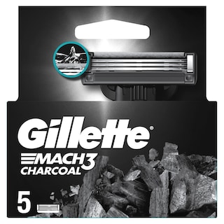 GILLETTE | Ανταλλακτικές Κεφαλές Mach3 Charcoal 5 Τεμάχια