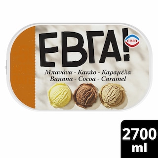 ΕΒΓΑ | Παγωτό Μπανάνα Κακάο Καραμέλα 1.35kg