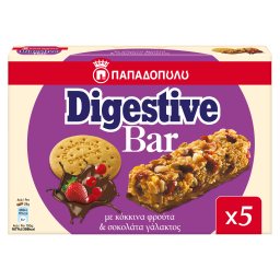 ΠΑΠΑΔΟΠΟΥΛΟΥ | DIGESTIVE | Μπάρες Δημητριακών Digestive Κόκκινα Φρούτα Σοκολάτα 5x28g