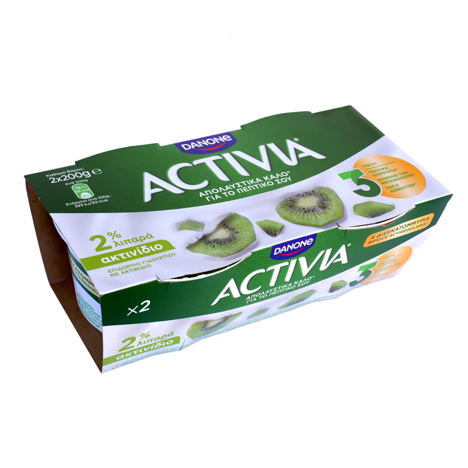 ACTIVIA Επιδόρπιο Γιαουρτιού Ακτινίδιο 2 Χ 200 gr