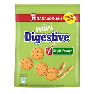 ΠΑΠΑΔΟΠΟΥΛΟΥ | DIGESTIVE | Μπισκότα Mini Digestive Χωρίς Ζάχαρη 70g