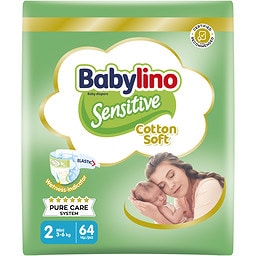 BABYLINO | Πάνες Sensitive Cotton Soft No2 64 Τεμάχια