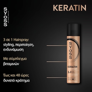 SYOSS | Spray Μαλλιών Keratin Extra Strong Hold 400ml
