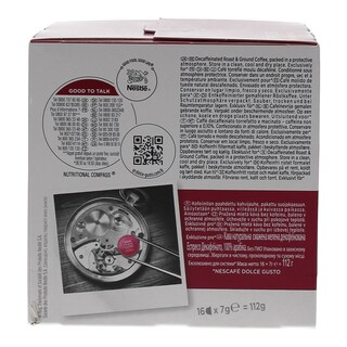 NESCAFE | DOLCE GUSTO | ΚΑΦΕΣ ΕΣΠΡΕΣΟ DECAFFEINE ΚΑΨΟΥΛΕΣ ΓΙΑ ΜΗΧΑΝΗ DOLCE GUSTO (16 ΤΕΜ) 112 GR