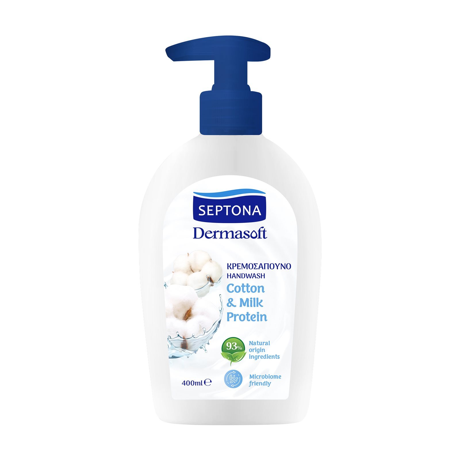 SEPTONA Κρεμοσάπουνο Dermasoft Cotton & Milk 400ml