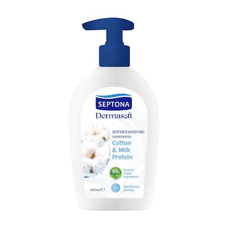 SEPTONA | Κρεμοσάπουνο Dermasoft Cotton & Milk 400ml
