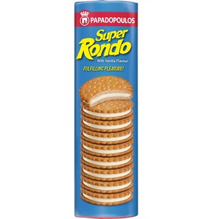 ΠΑΠΑΔΟΠΟΥΛΟΥ | Μπισκότα Super Rondo Γεμιστά με Βανίλια 500g
