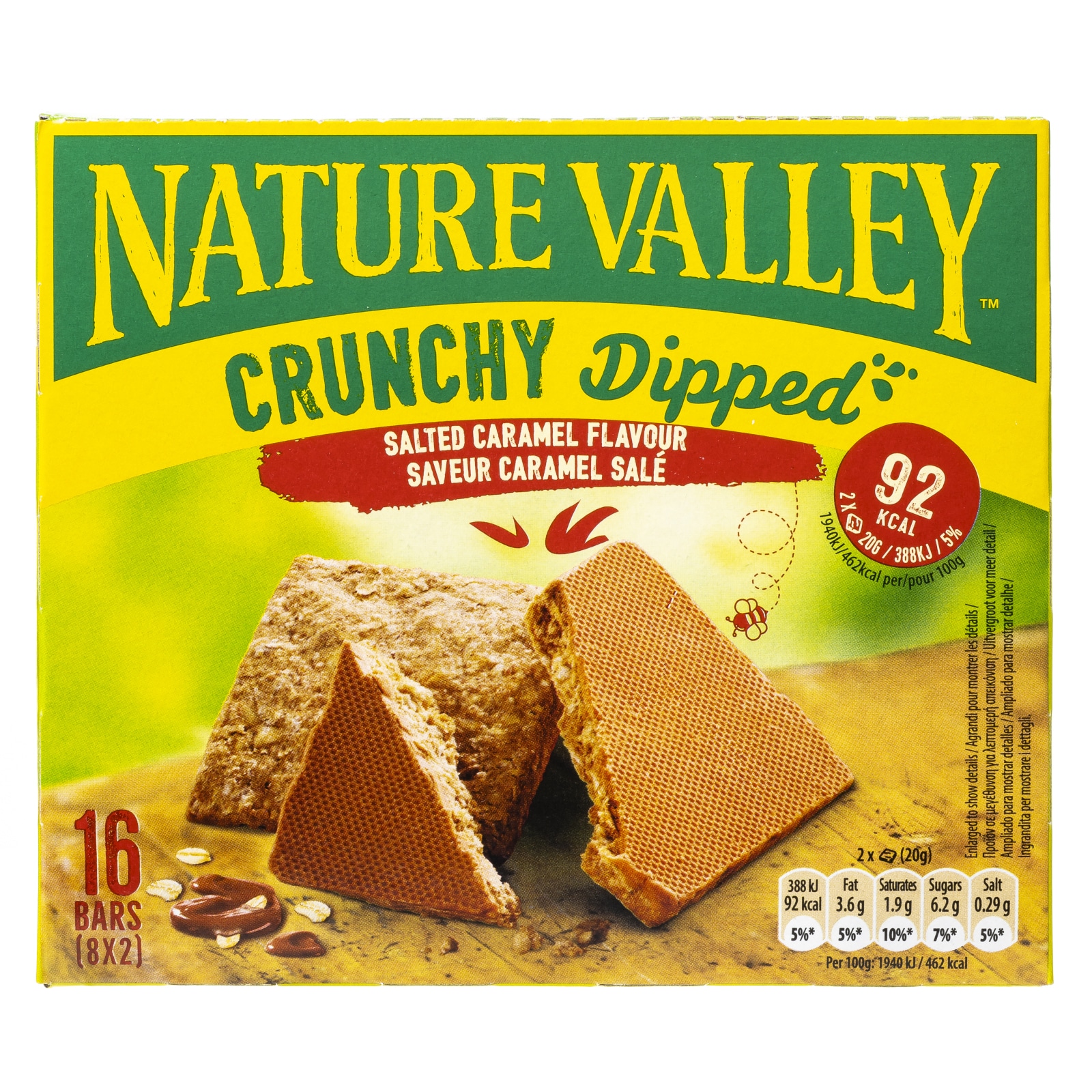 NATURE VALLEY Μπάρες Δημητριακών Crunchy Dipped Salted Caramel 8x20g