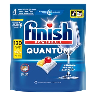 FINISH | Κάψουλες Πλυντηρίου Πιάτων Quantum Allin1 Lemon 120 Τεμάχια