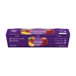 VITALINE | Επιδόρπιο Γιαουρτιού Ροδάκινο 3x180g