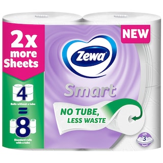 ZEWA | Χαρτί Υγείας Smart 3 Φύλλα 4 Ρολά 624g